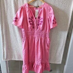 French Connection Pink Floral Ankle length Dress Size XXL, NWT